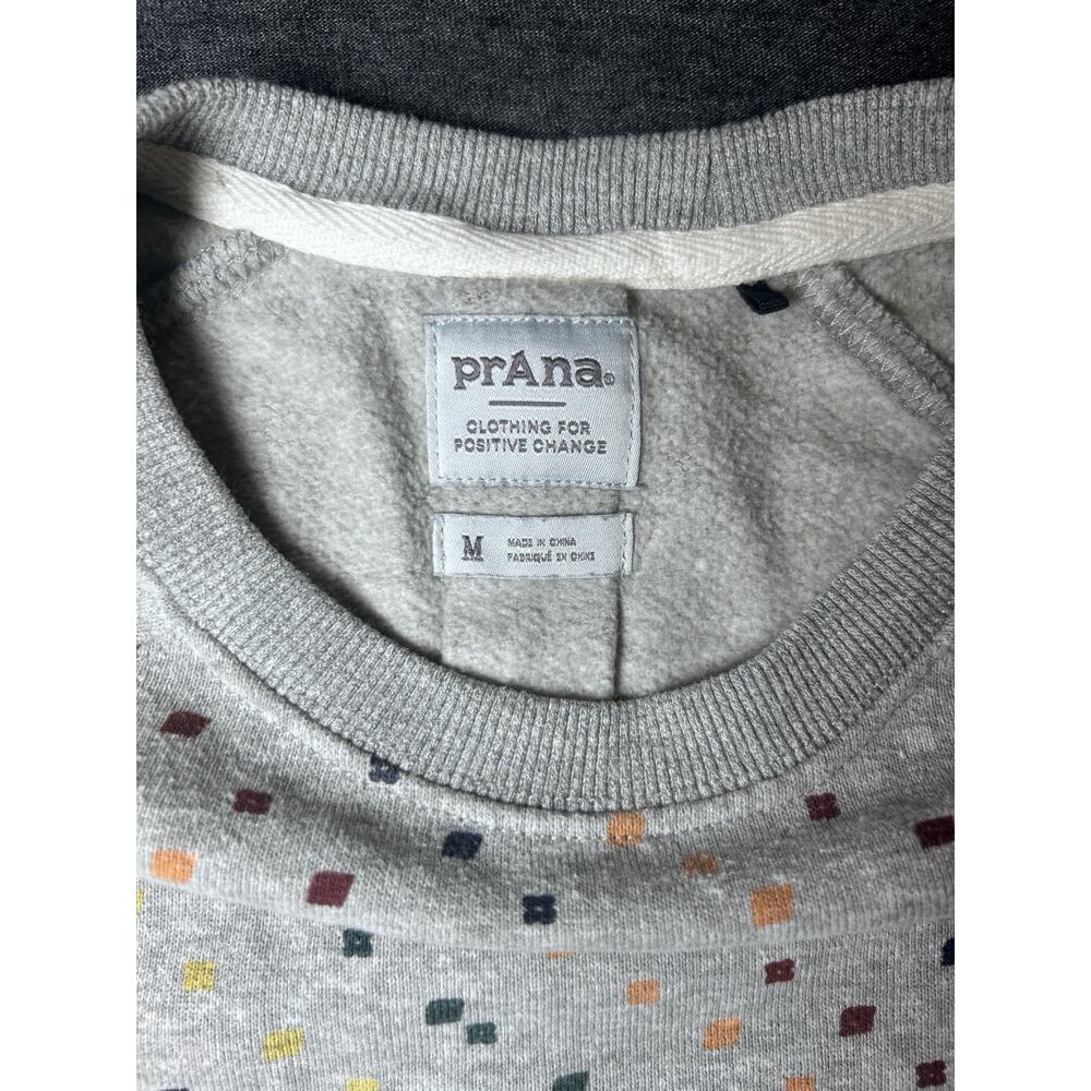 prAna Women's Crew Neck Fleece Pullover Sweatshirt Raglan Geometric M - Picture 3 of 9